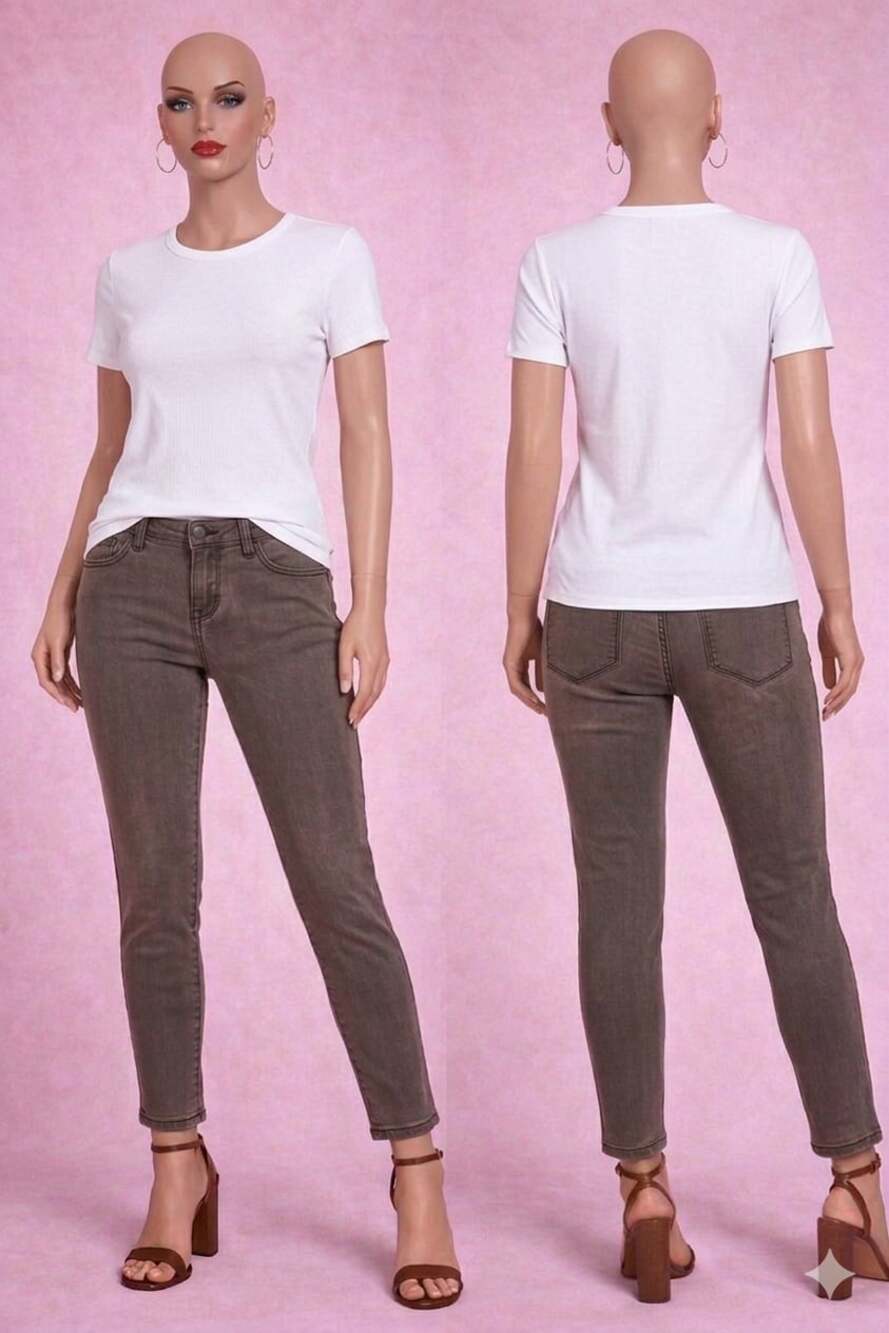 Grey size 27 Free People Skinny Jeans Size 27 Brown Stretch Denim Women Mid Rise